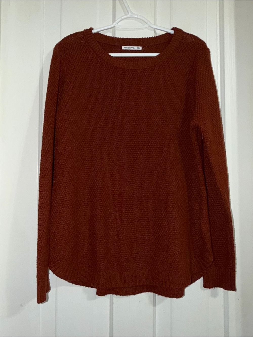 Women's size XL Rust Brown Textured Knit Sweater fall season‎